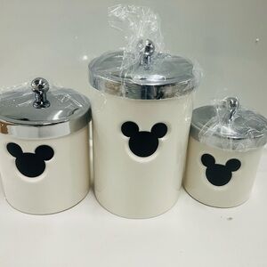 Disney Direct Mickey Ceramic Canister X3 Set New In Box 5.5”